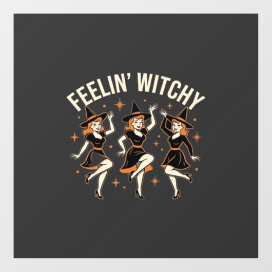 Heksig Halloween Heksen Dans Raamsticker (Vel)