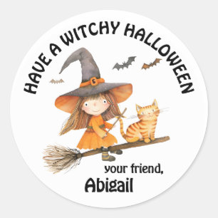 Heksje Hekserig Halloween Ronde Sticker