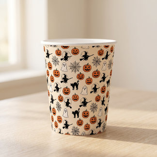 Hekspompoen Halloween Papieren Bekers 8 oz 12 oz