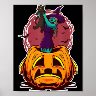 Hekspompoen Zwarte Kat En Griezelspeurder Poster