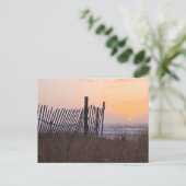 hekwerk zonsondergang briefkaart (Staand voorkant)