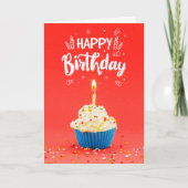 HelС gebak Red Happy Birthday Wenskaart Bedankkaart (Voorkant)