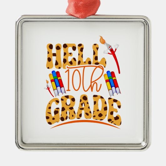 Hel 10e klas leraar metalen ornament (Voorkant)