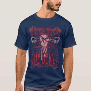 Hel Bent Feminist Ze duizelt Uterus T-shirt