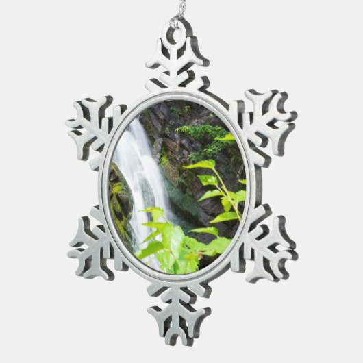 Hel Gate Canyon waterval Tin Sneeuwvlok Ornament (Rechts)