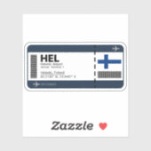 HEL Helsinki, Finland Airport Boarding Pass Sticker (Vel)