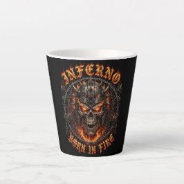 Hel in het vuur geboren schedel van vurige demon latte mok