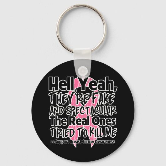 Hel Ja Fake en spectaculaire borstkanker Sleutelhanger (Voorkant)