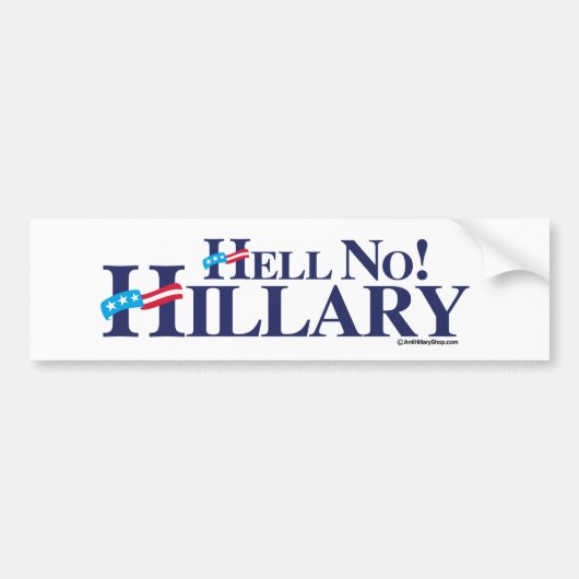 hel No Hillary - Anti-Hillary -.png Bumpersticker (Voorkant)