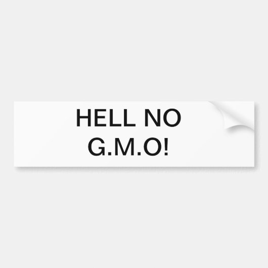 Hel nr. G.M.O. eet organisch Bumpersticker (Voorkant)
