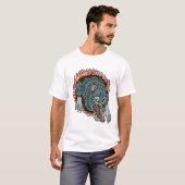 Hel wolf kleurrijke tattoo illustratie t-shirt (Voorkant volledig)