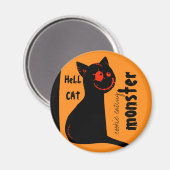 hel zwarte kat Halloween magneet (Voorkant / Achterkant)