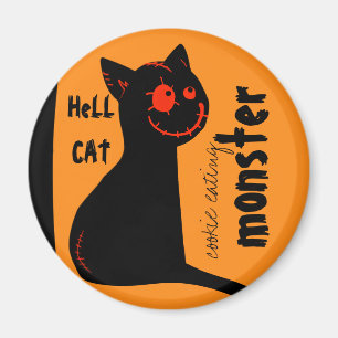 hel zwarte kat Halloween magnet