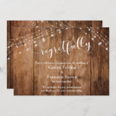 Helaas Aanhouding Rustic Wood & Lights Geannuleerd Kaart (Voorkant / Achterkant)