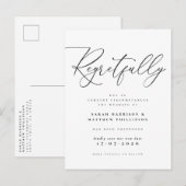 Helaas Black & White uitgestelde bruiloft Uitnodiging Briefkaart (Voorkant / Achterkant)
