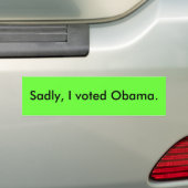 Helaas heb ik voor Obama gestemd. Bumpersticker (Op auto)