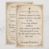 Helaas is het niet te zien - Funeral  Card (Voorkant / Achterkant)