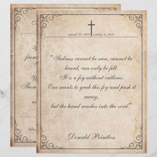 Helaas is het niet te zien - Funeral Card (Voorkant / Achterkant)