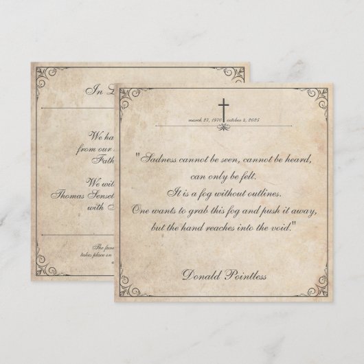 Helaas is het niet te zien - Funeral Card (Voorkant / Achterkant)