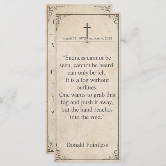 Helaas is het niet te zien - Funeral  Card (Voorkant / Achterkant)