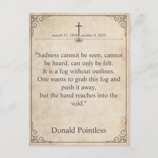 Helaas is het niet te zien - Funeral  Card Feestdagenkaart (Voorkant)