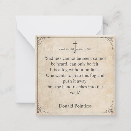 Helaas is het niet te zien - Funeral  Card Notitiekaartje (Voorkant)