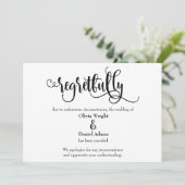 Helaas scenario geannuleerd huwelijksaankondiging kaart (Staand voorkant)