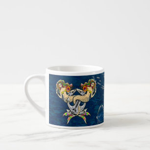 Helaas zeemeerminnen bij anker espresso kop