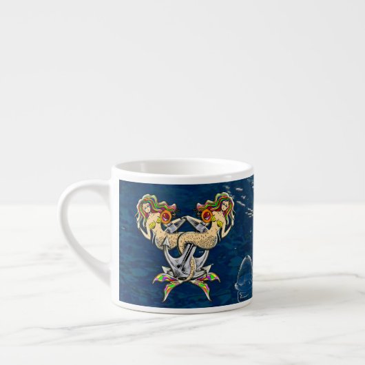 Helaas zeemeerminnen bij anker espresso kop (Links)