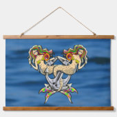 Helaas zeemeerminnen bij anker hangend wandkleed (Voorkant)