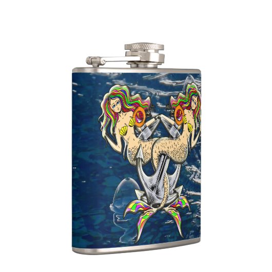 Helaas zeemeerminnen bij anker heupfles (Rechts)