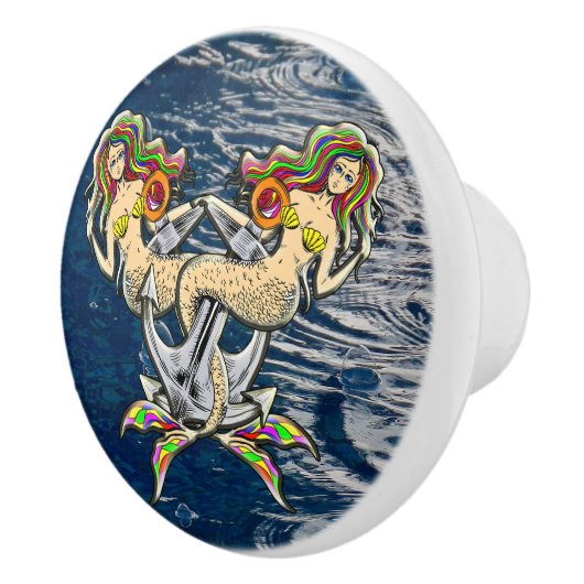 Helaas zeemeerminnen bij anker keramische knop (Rechts)