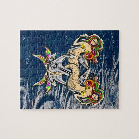 Helaas zeemeerminnen bij anker legpuzzel (Horizontaal)