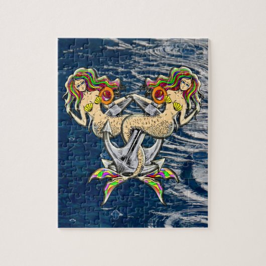 Helaas zeemeerminnen bij anker legpuzzel (Verticaal)