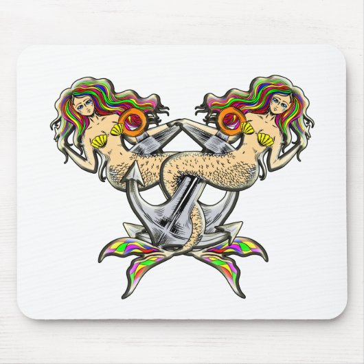 Helaas zeemeerminnen bij anker muismat (Voorkant)