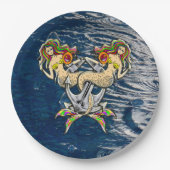 Helaas zeemeerminnen bij anker papieren bordje (Voorkant)