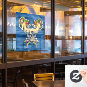 Helaas zeemeerminnen bij anker raamsticker