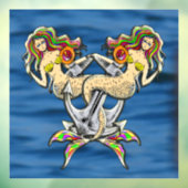 Helaas zeemeerminnen bij anker raamsticker (Vel 3)