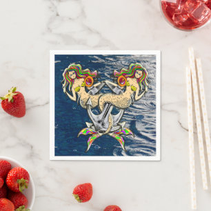 Helaas zeemeerminnen bij anker servet