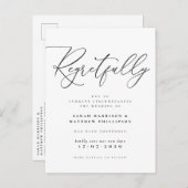 Helaas Zwart & Wit Uitgesteld Huwelijk Uitnodiging Briefkaart (Voorkant / Achterkant)