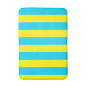 Helblauw en gele strepen badmat (Voorkant Verticaal)