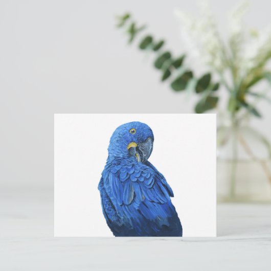 Helblauw Hyacinth Macaw Briefkaart (Staand voorkant)