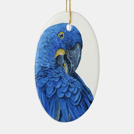 Helblauw Hyacinth Macaw Keramisch Ornament (Rechts)
