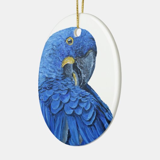 Helblauw Hyacinth Macaw Keramisch Ornament (Links)