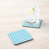 Helcerulean blue gingham bier onderzetter (Rechterzijde)
