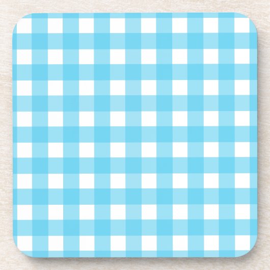 Helcerulean blue gingham bier onderzetter (Voorkant)