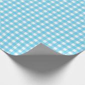 Helcerulean blue gingham cadeaupapier (Hoek)