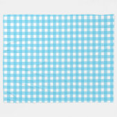 Helcerulean blue gingham fleece deken (Voorkant (Horizontaal))