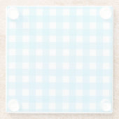 Helcerulean blue gingham glazen onderzetter (Achterkant)