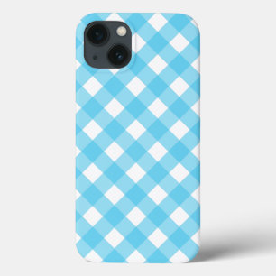 Helcerulean blue gingham Hoesje-Mate iPhone case